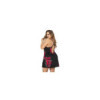 Nuisette noire grande taille motif fleuri et string assorti 